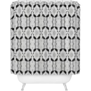 Society6 Shower Curtain – Bathroom Decor by Alison Janssen – Extra Long Fabric Shower Curtains for Bathroom, 72″ x 69″, Flower Stand – Blue(Elegant Bird on Spots)