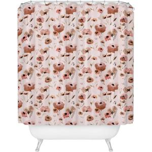 Society6 Shower Curtain – Bathroom Decor by Alison Janssen – Extra Long Fabric Shower Curtains for Bathroom, 72″ x 69″, Flower Stand – Blue(Farmhouse Floral)