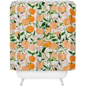 Society6 Shower Curtain – Bathroom Decor by Alison Janssen – Extra Long Fabric Shower Curtains for Bathroom, 72″ x 69″, Flower Stand – Blue(Spring Clementines)