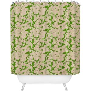 Society6 Shower Curtain – Bathroom Decor by Alison Janssen – Extra Long Fabric Shower Curtains for Bathroom, 72″ x 69″, Flower Stand – Blue(Tropical Silhouette)