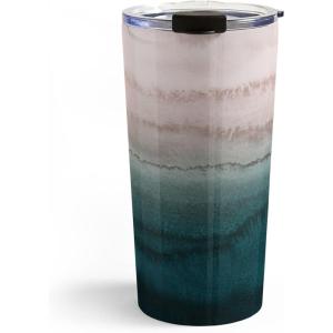 Society6 Travel Mug – Insulated Coffee Mugs with Lids by Monika Strigel – 20 oz Reusable Coffee Cup, Double-Wall Vacuum Insulated Coffee Tumbler, Within The Tides – Rose To Grey(Within The Tides Early Sun)