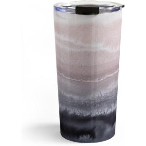 Society6 Travel Mug – Insulated Coffee Mugs with Lids by Monika Strigel – 20 oz Reusable Coffee Cup, Double-Wall Vacuum Insulated Coffee Tumbler, Within The Tides – Rose To Grey(Within The Tides Black Sand)