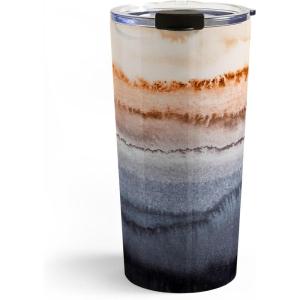 Society6 Travel Mug – Insulated Coffee Mugs with Lids by Monika Strigel – 20 oz Reusable Coffee Cup, Double-Wall Vacuum Insulated Coffee Tumbler, Within The Tides – Rose To Grey(Within The Tides Nordic Sun)