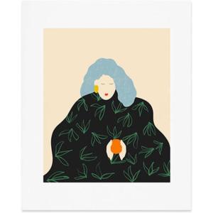 Society6 Woman in A Field of Flowers – Wall Decor by Sandra Poliakov – Custom Trimmed Modern Wall Art Prints for Framing, 11” x 14”, Woman in A Field of Flowers(Tangerine)