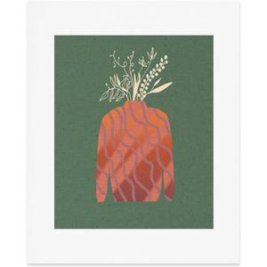 Society6 Woman in A Field of Flowers – Wall Decor by Sandra Poliakov – Custom Trimmed Modern Wall Art Prints for Framing, 11” x 14”, Woman in A Field of Flowers(Octavia)