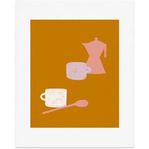 Society6 Woman in A Field of Flowers – Wall Decor by Sandra Poliakov – Custom Trimmed Modern Wall Art Prints for Framing, 11” x 14”, Woman in A Field of Flowers(Morning Coffee)