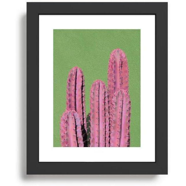 imageSociety6 Pink Cactus On Green by Jeff Mindell PhotographyFramed Art Print Modern Black XSmall 8 x 1010x12Modern Black