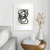 Society6 Mid Century Modern Minimalist Abstract Art Brush Strokes Black & White Ink Art Spiral Circles Framed Art Print – Modern Wall Decor by Enshape – Framed Canvas, Work of Art with Gallery-Qualtity Ink, 8 X 10, Modern White(Modern White)