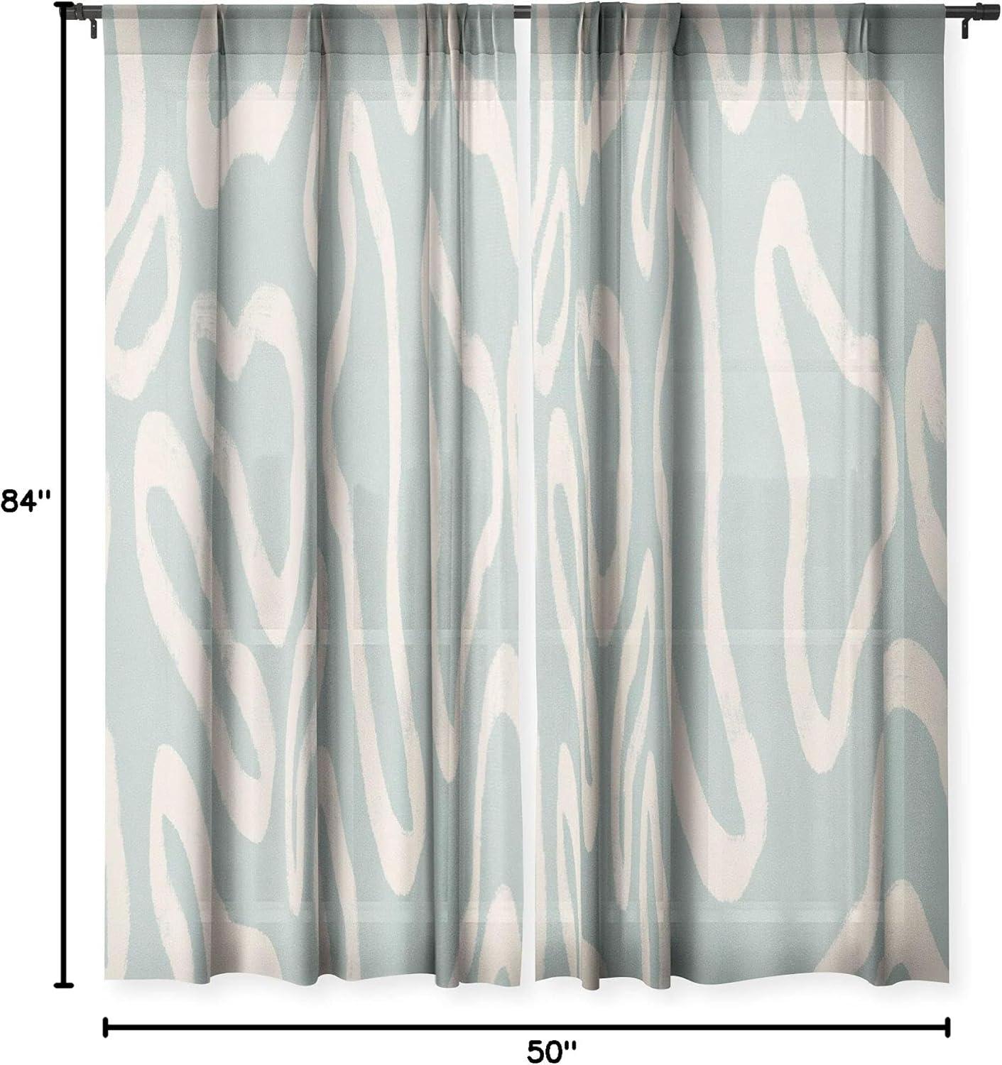 imageSociety6 Sheer Curtains Window Decor by Lola Terracota Extra Long Floor to Ceiling Curtains 50 x 96 Abstract Interaction 123Organical Shapes 443