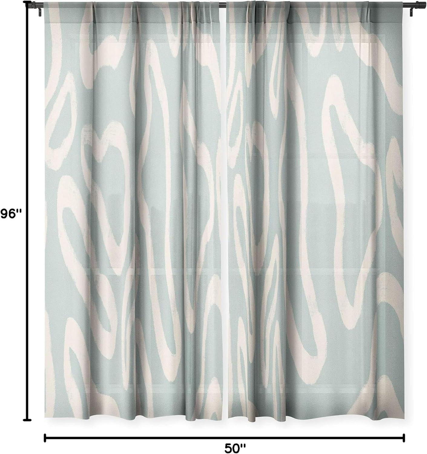 imageSociety6 Sheer Curtains Window Decor by Lola Terracota Extra Long Floor to Ceiling Curtains 50 x 96 Abstract Interaction 123Organical Shapes 443