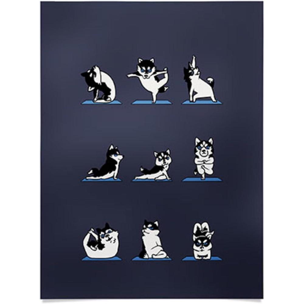 imageSociety6 Huebucket English Bulldog Yoga Poster 18x24 BlueHusky Yoga