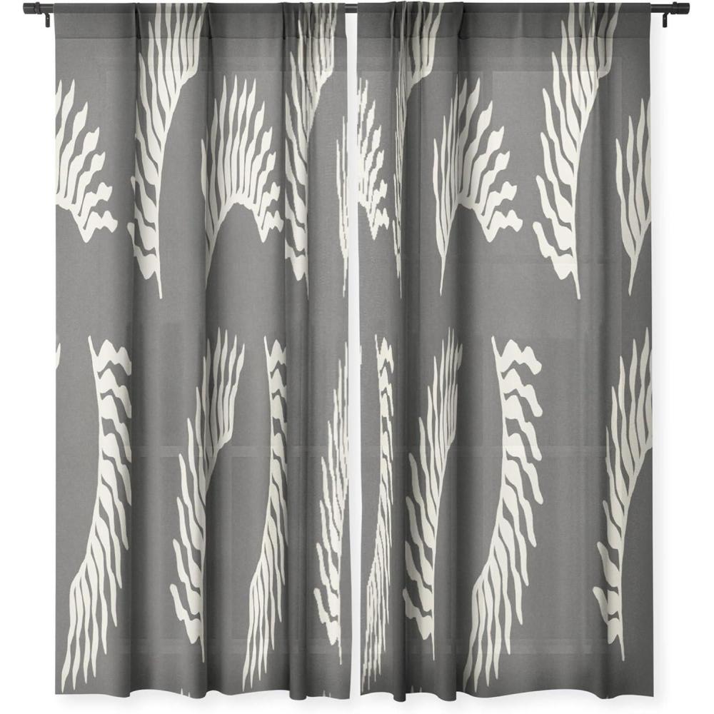 imageSociety6 Sheer Curtains Window Decor by Lola Terracota Extra Long Floor to Ceiling Curtains 50 x 96 Abstract Interaction 123When the Leaves Become Wings