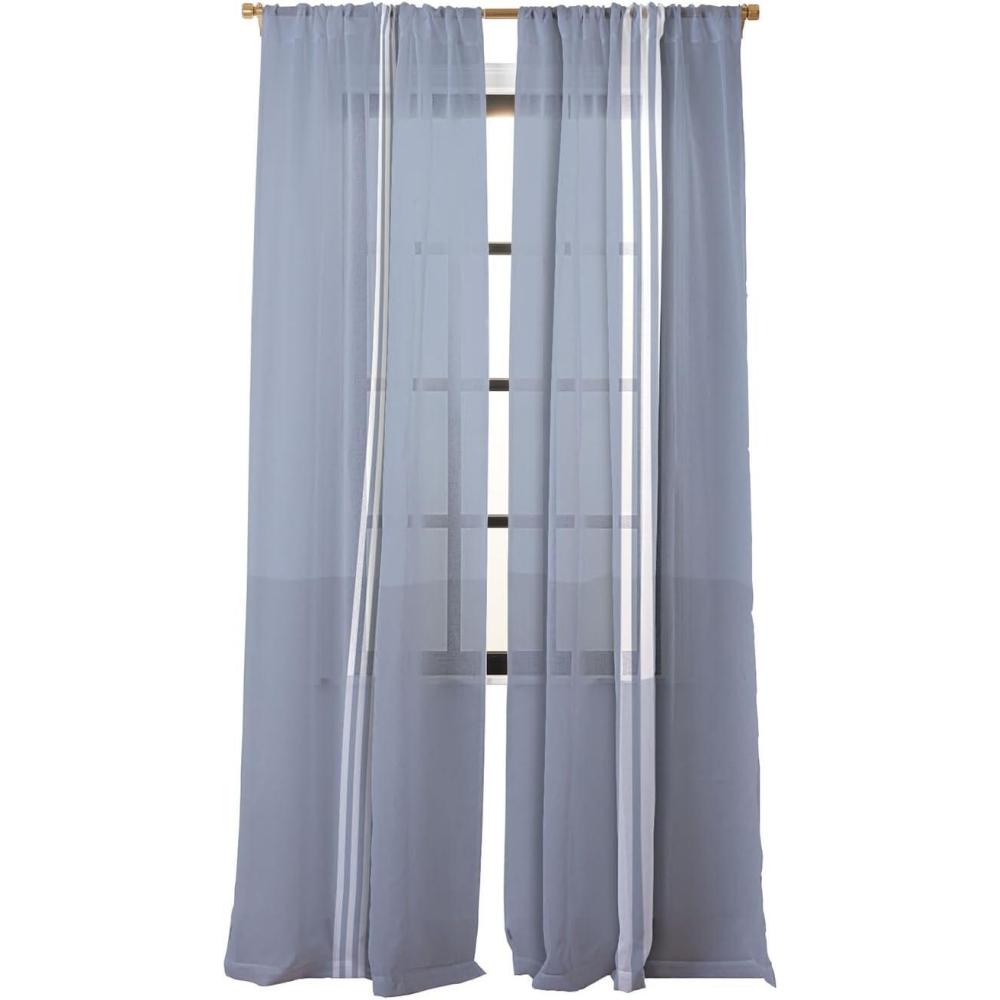 imageSociety6 Sheer Curtains  Window Decor by Mile High Studio  Extra Long Floor to Ceiling Curtains 50 x 96 Simply Folk Olive BranchesPortals the Slot Slate