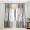 Society6 Sheer Curtains – Window Decor by Lola Terracota – Extra Long Floor to Ceiling Curtains, 50″ x 96″, Abstract Interaction 123(Classic Line Pattern 444)