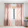 Society6 Sheer Curtains – Window Decor by Lola Terracota – Extra Long Floor to Ceiling Curtains, 50″ x 96″, Abstract Interaction 123(Minimal Waves 541)