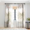 Society6 Sheer Curtains – Window Decor by Lola Terracota – Extra Long Floor to Ceiling Curtains, 50″ x 96″, Abstract Interaction 123(Palm Leaf With Abstract Handmade Shapes)