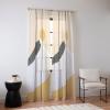Society6 Sheer Curtains – Window Decor by Mile High Studio – Extra Long Floor to Ceiling Curtains, 50″ x 96″, Simply Folk Olive Branches(Abstract Dune Golden Desert)