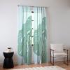 Society6 Sheer Curtains – Window Decor by Mile High Studio – Extra Long Floor to Ceiling Curtains, 50″ x 96″, Simply Folk Olive Branches(Minimal Monstera Leaves Green)