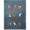 Society6 Huebucket English Bulldog Yoga Poster, 18×24, Blue(English Bulldog Yoga)