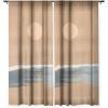 Society6 Sheer Curtains – Window Decor by Lola Terracota – Extra Long Floor to Ceiling Curtains, 50″ x 96″, Abstract Interaction 123(Sunset With Minimal Shapes on Kraft Paper)
