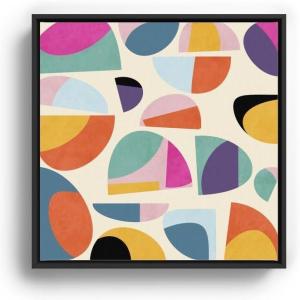 Society6 Abstract Modern Mid Century Canvas Print – Modern Wall Art by Ana Rut Bre Fine Art – Framed Canvas, Gallery-Quality Canvas with Fade-Resistant Ink, 20 X 20, Black