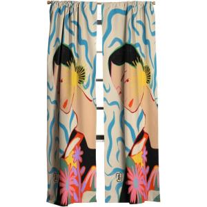 Society6 Blackout Curtains – Window Decor by Sandra Poliakov – Extra Long Floor to Ceiling Curtains, 50″ x 96″, Still Life with an Apple(Smiling Woman and Sunshine)