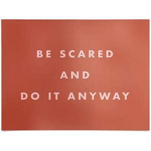 Society6 June Journal Day and Night Rainbow Poster(Inspirational Bravery Quote in Terra Cotta)
