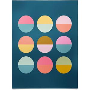 Society6 June Journal Day and Night Rainbow Poster(June Colorful and Bright Circle Pattern)