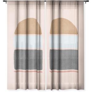 Society6 Sheer Curtains – Window Decor by Lola Terracota – Extra Long Floor to Ceiling Curtains, 50″ x 96″, Abstract Interaction 123(Abstract Interaction 123)