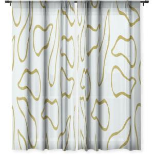 Society6 Sheer Curtains – Window Decor by Lola Terracota – Extra Long Floor to Ceiling Curtains, 50″ x 96″, Abstract Interaction 123(Moving Shapes on a Soft Colors Background 436)