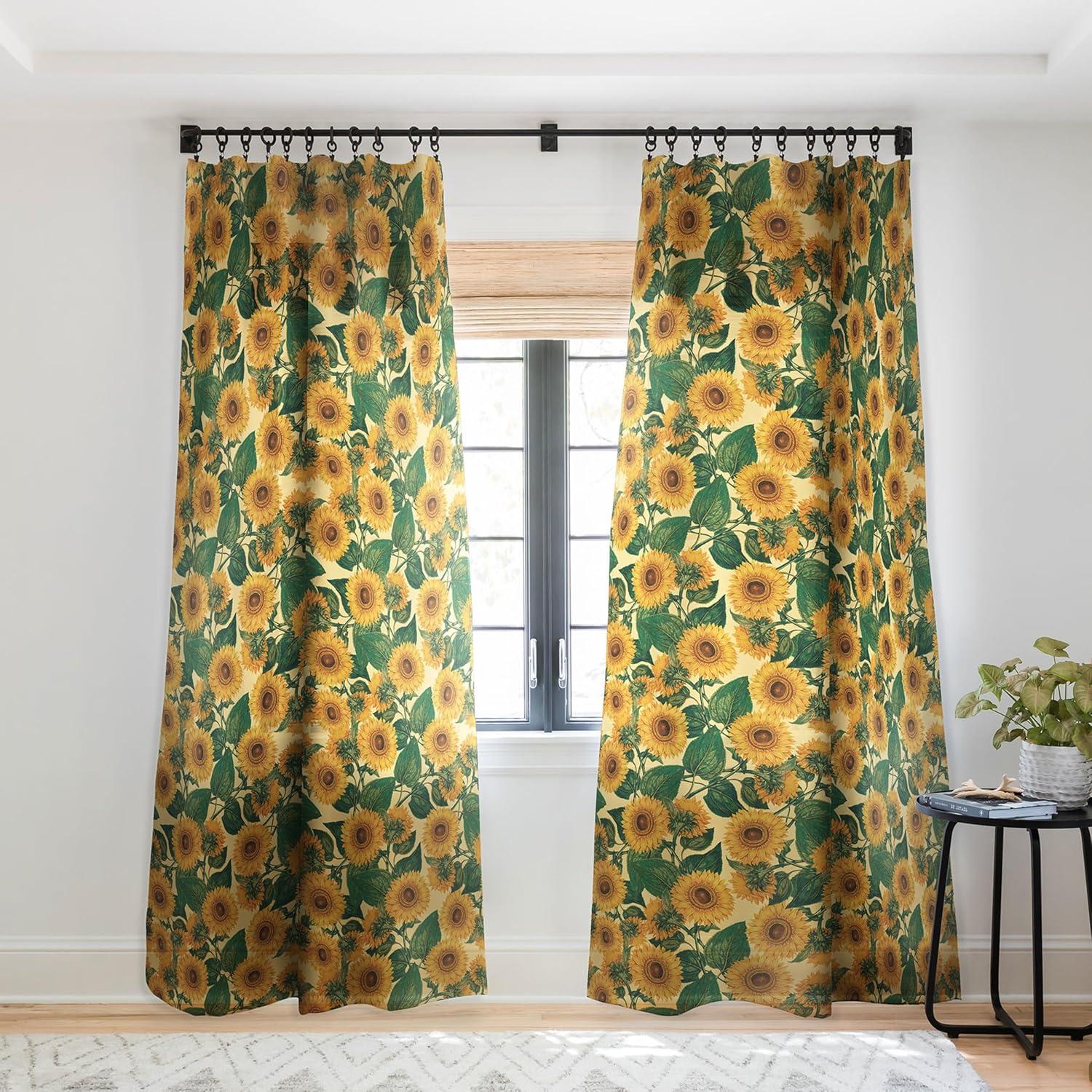 imageSociety6 Blackout Curtains Window Decor by Burcu Korkmazyurek Extra Long Floor to Ceiling Curtains 50 x 96 Summer Botanical Garden IXHelianthus Annuus