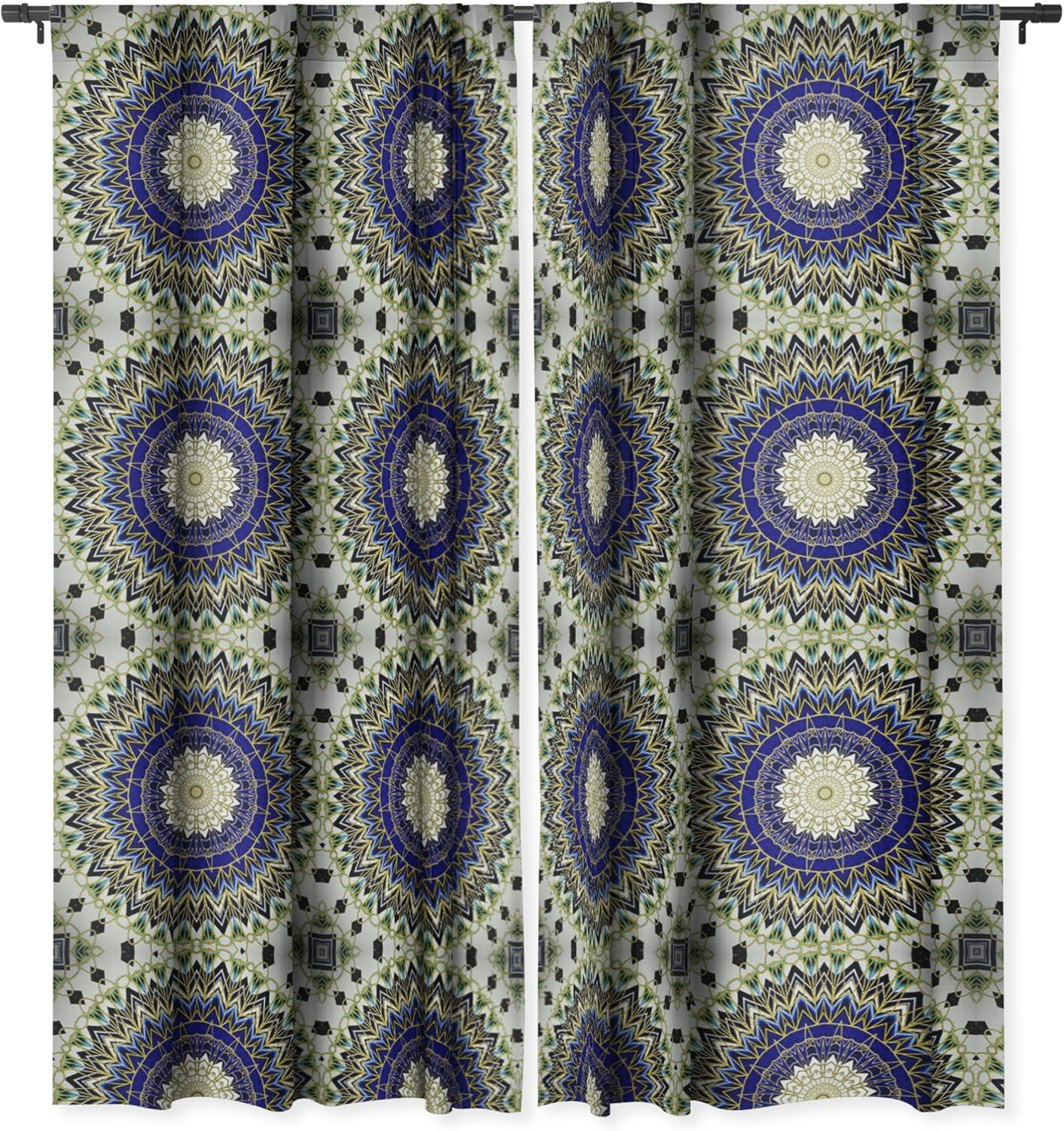 imageSociety6 Blackout Curtains Window Decor by Sheila WenzelGanny Extra Long Floor to Ceiling Curtains 50 x 96 Rainbow CascadeBohemian Blue Gold Mandala