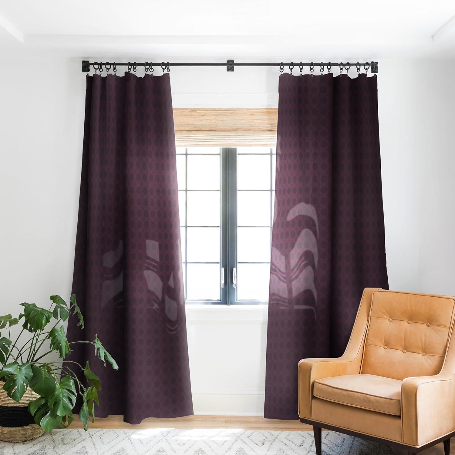 imageSociety6 Blackout Curtains Window Decor by Sheila WenzelGanny Extra Long Floor to Ceiling Curtains 50 x 96 Rainbow CascadeDark Merlot Circle Design