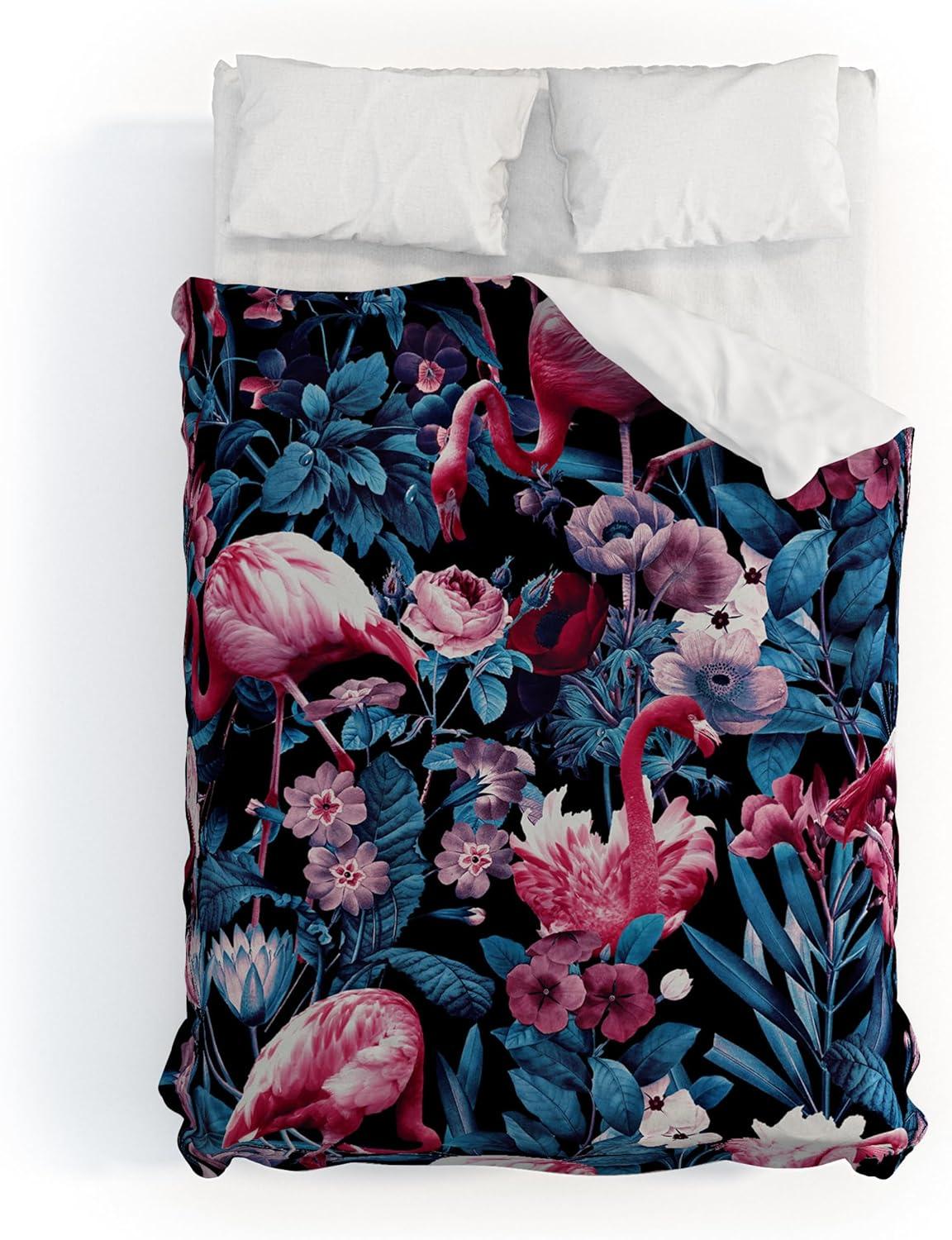 imageSociety6 Burcu Korkmazyurek Summer Botanical Garden VIII King Duvet Cover and 2 Pillow Shams Set MultiFullQueen