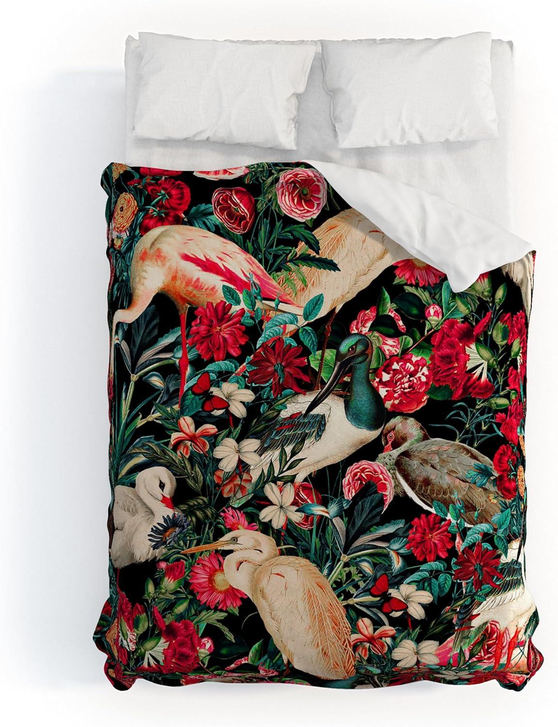 imageSociety6 Burcu Korkmazyurek Summer Botanical Garden VIII King Duvet Cover and 2 Pillow Shams Set MultiFullQueen