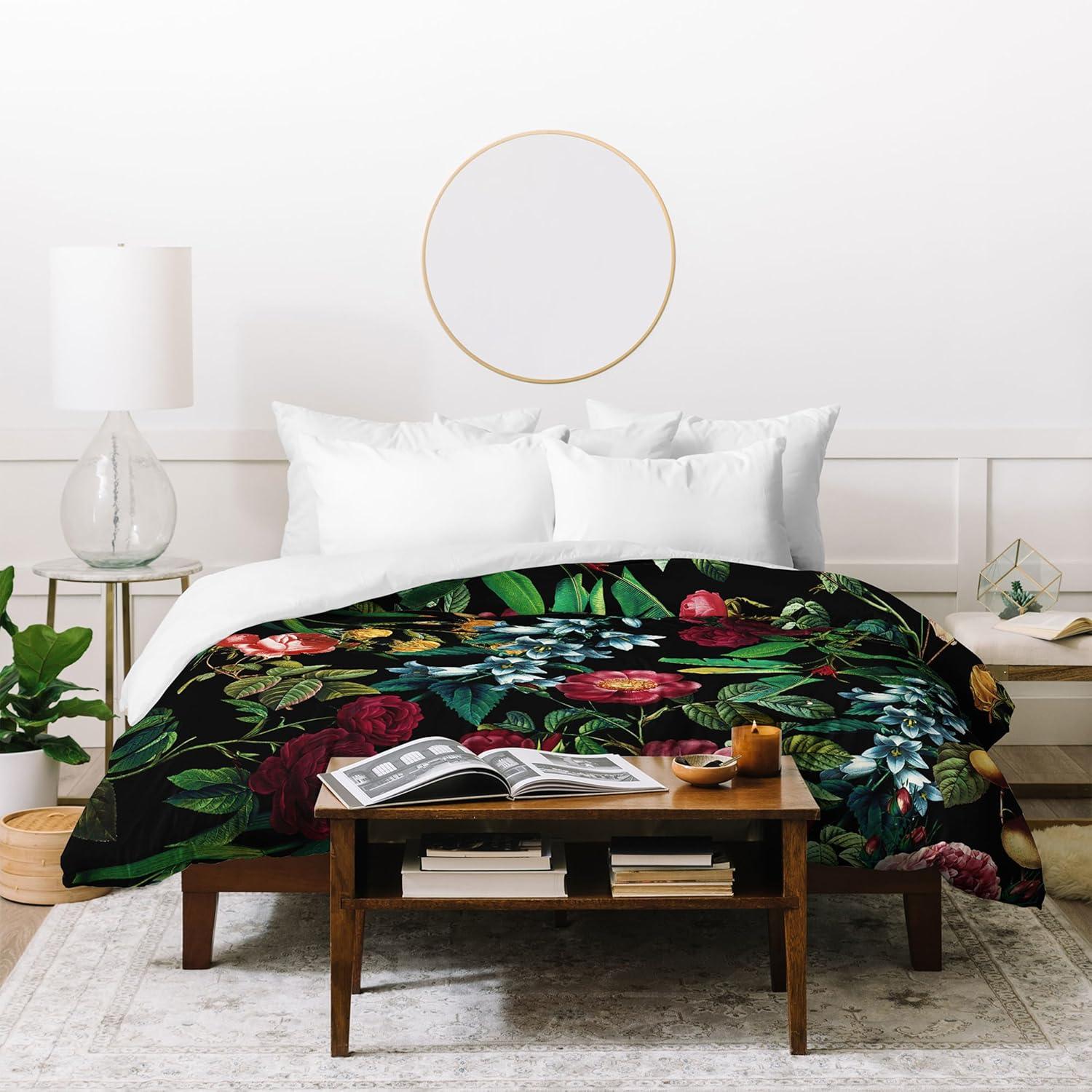 imageSociety6 Burcu Korkmazyurek Summer Botanical Garden VIII King Duvet Cover and 2 Pillow Shams Set MultiFullQueen