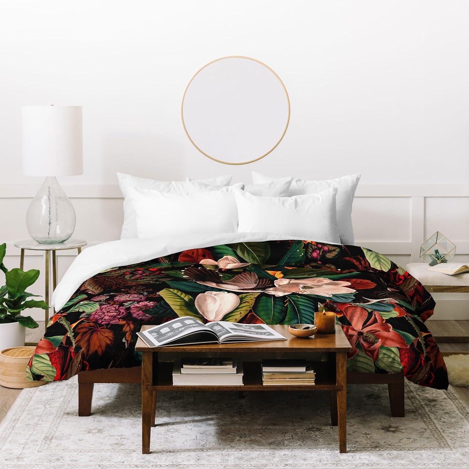 imageSociety6 Burcu Korkmazyurek Summer Botanical Garden VIII King Duvet Cover and 2 Pillow Shams Set MultiFullQueen