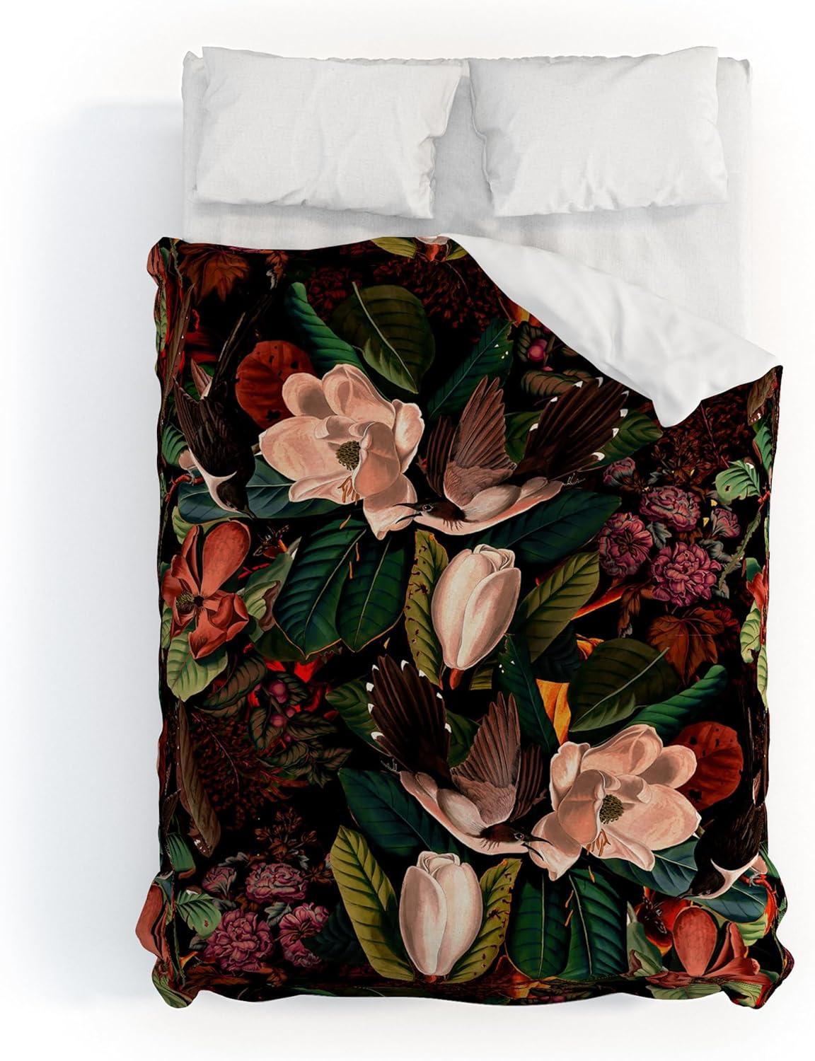 imageSociety6 Burcu Korkmazyurek Summer Botanical Garden VIII King Duvet Cover and 2 Pillow Shams Set MultiFullQueen