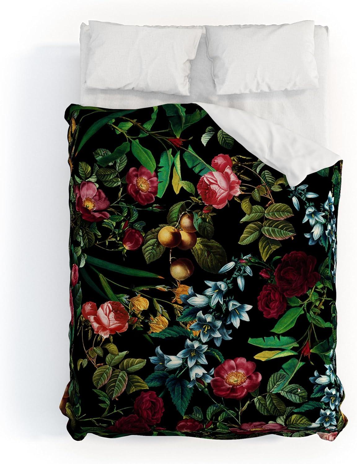 imageSociety6 Burcu Korkmazyurek Summer Botanical Garden VIII King Duvet Cover and 2 Pillow Shams Set MultiFullQueen