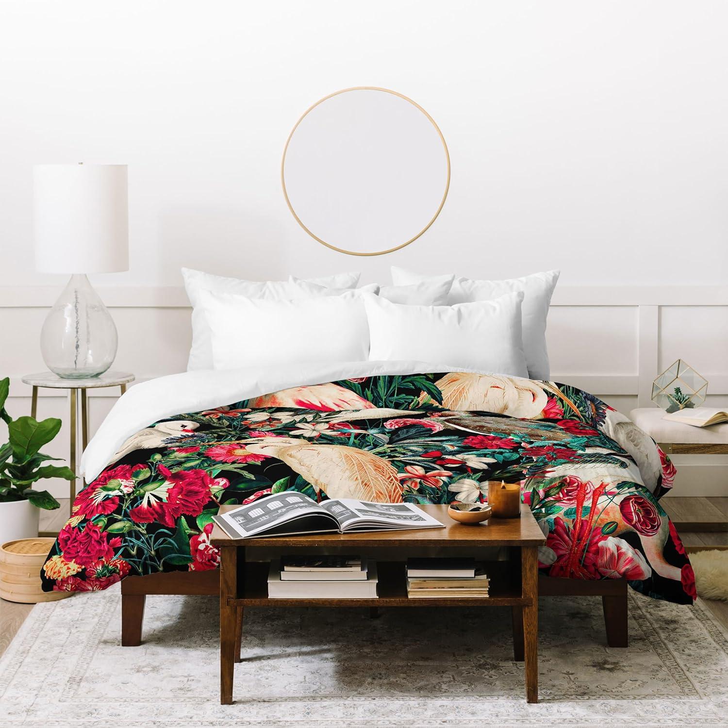 imageSociety6 Burcu Korkmazyurek Summer Botanical Garden VIII King Duvet Cover and 2 Pillow Shams Set MultiFullQueen