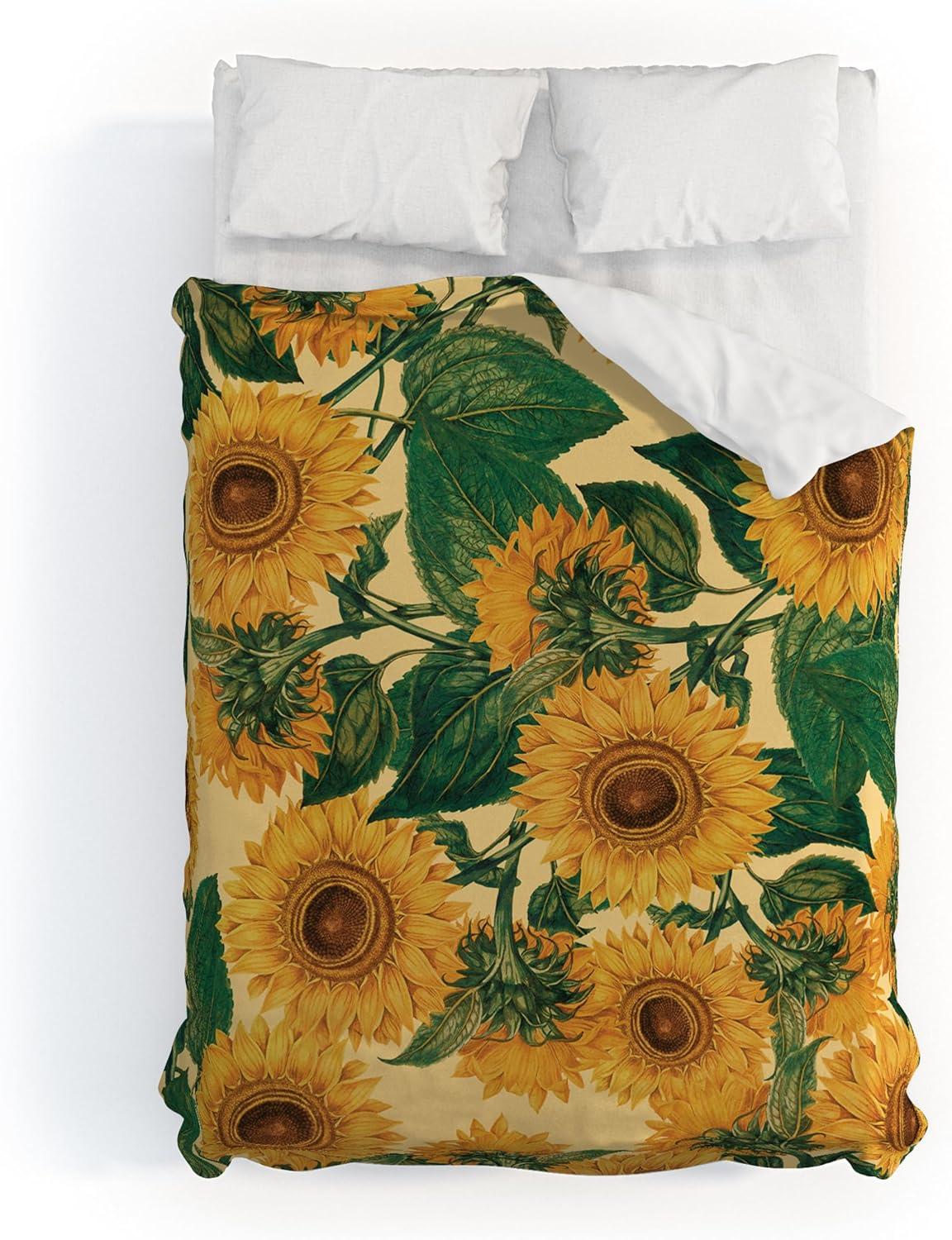 imageSociety6 Burcu Korkmazyurek Summer Botanical Garden VIII King Duvet Cover and 2 Pillow Shams Set MultiFullQueen
