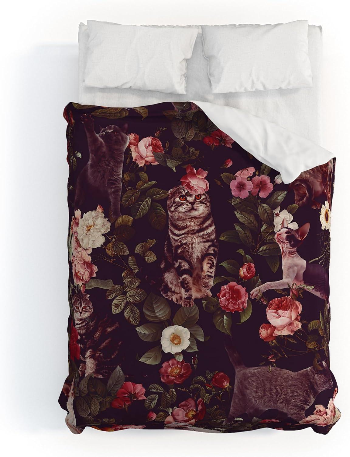 imageSociety6 Burcu Korkmazyurek Summer Botanical Garden VIII King Duvet Cover and 2 Pillow Shams Set MultiFullQueen