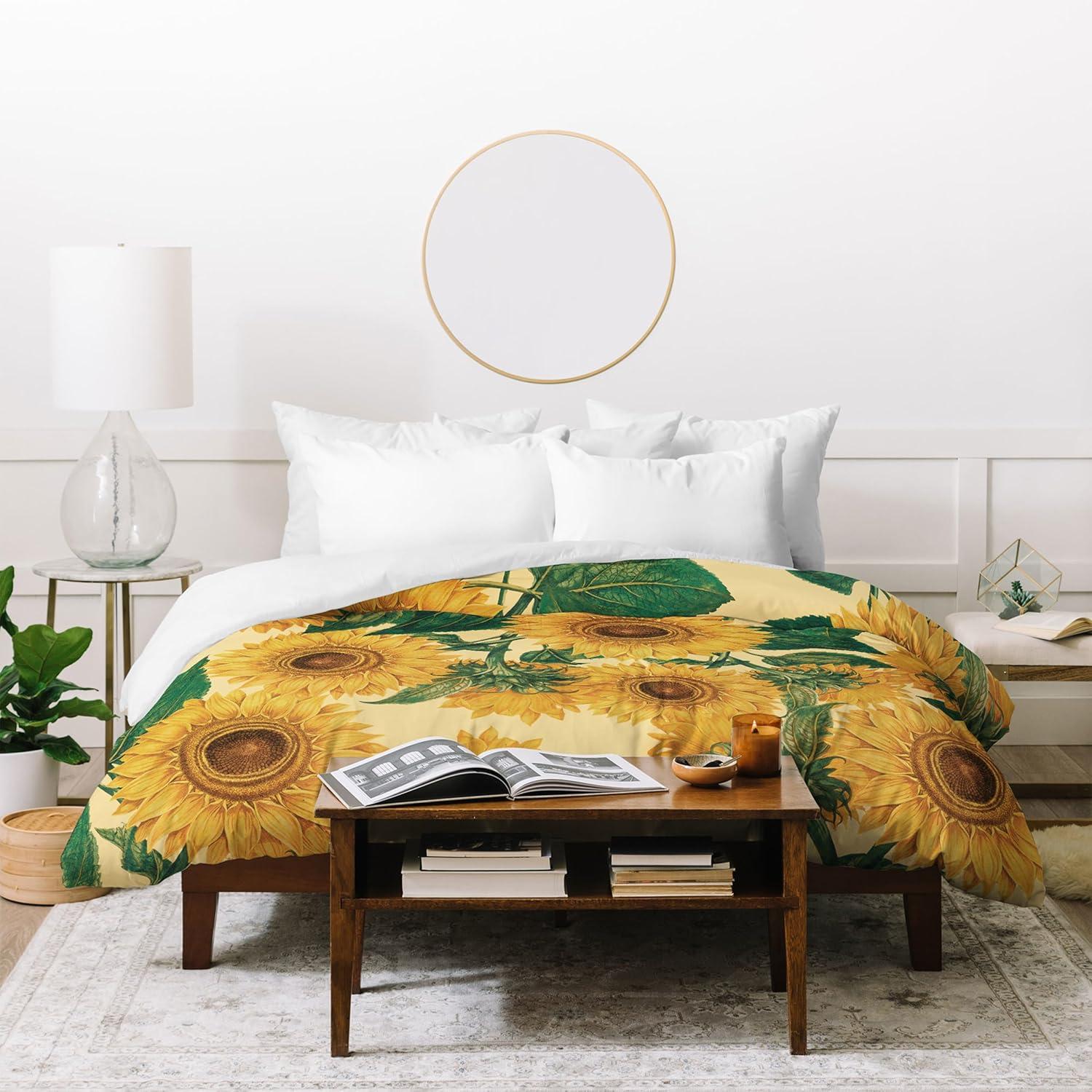 imageSociety6 Burcu Korkmazyurek Summer Botanical Garden VIII King Duvet Cover and 2 Pillow Shams Set MultiFullQueen