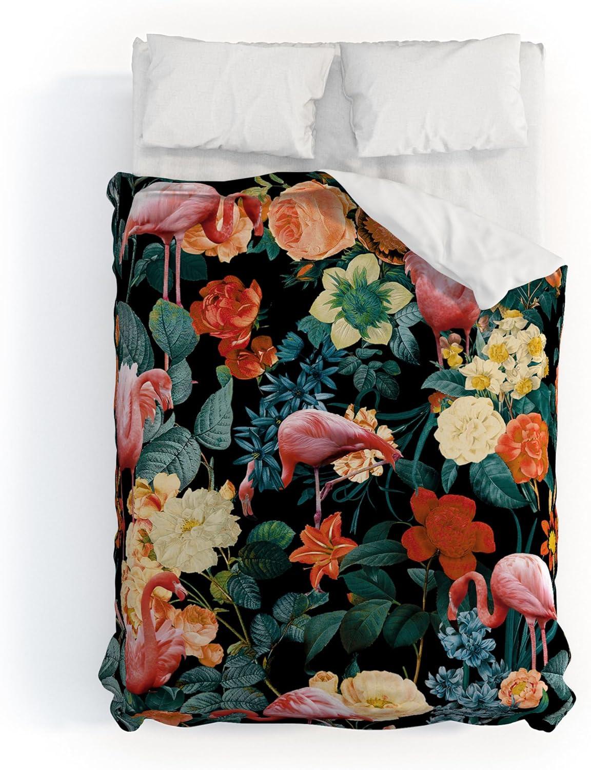 imageSociety6 Burcu Korkmazyurek Summer Botanical Garden VIII King Duvet Cover and 2 Pillow Shams Set MultiFullQueen