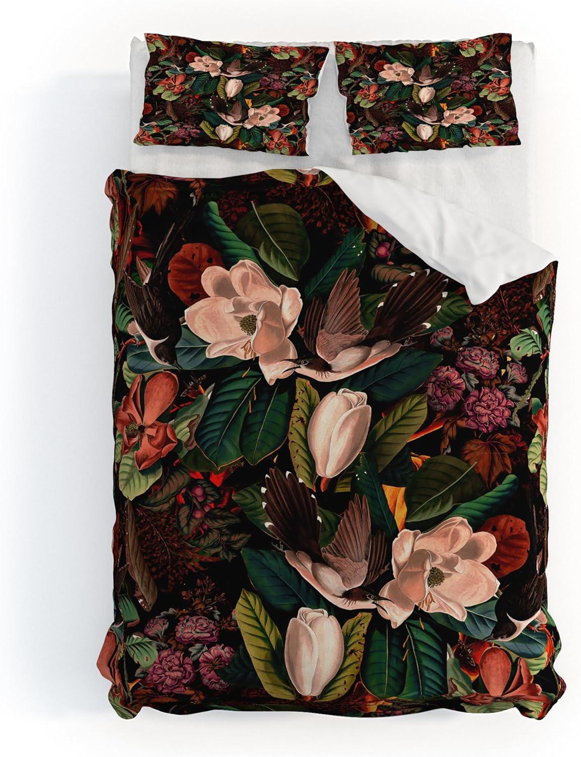 imageSociety6 Burcu Korkmazyurek Summer Botanical Garden VIII King Duvet Cover and 2 Pillow Shams Set MultiKing