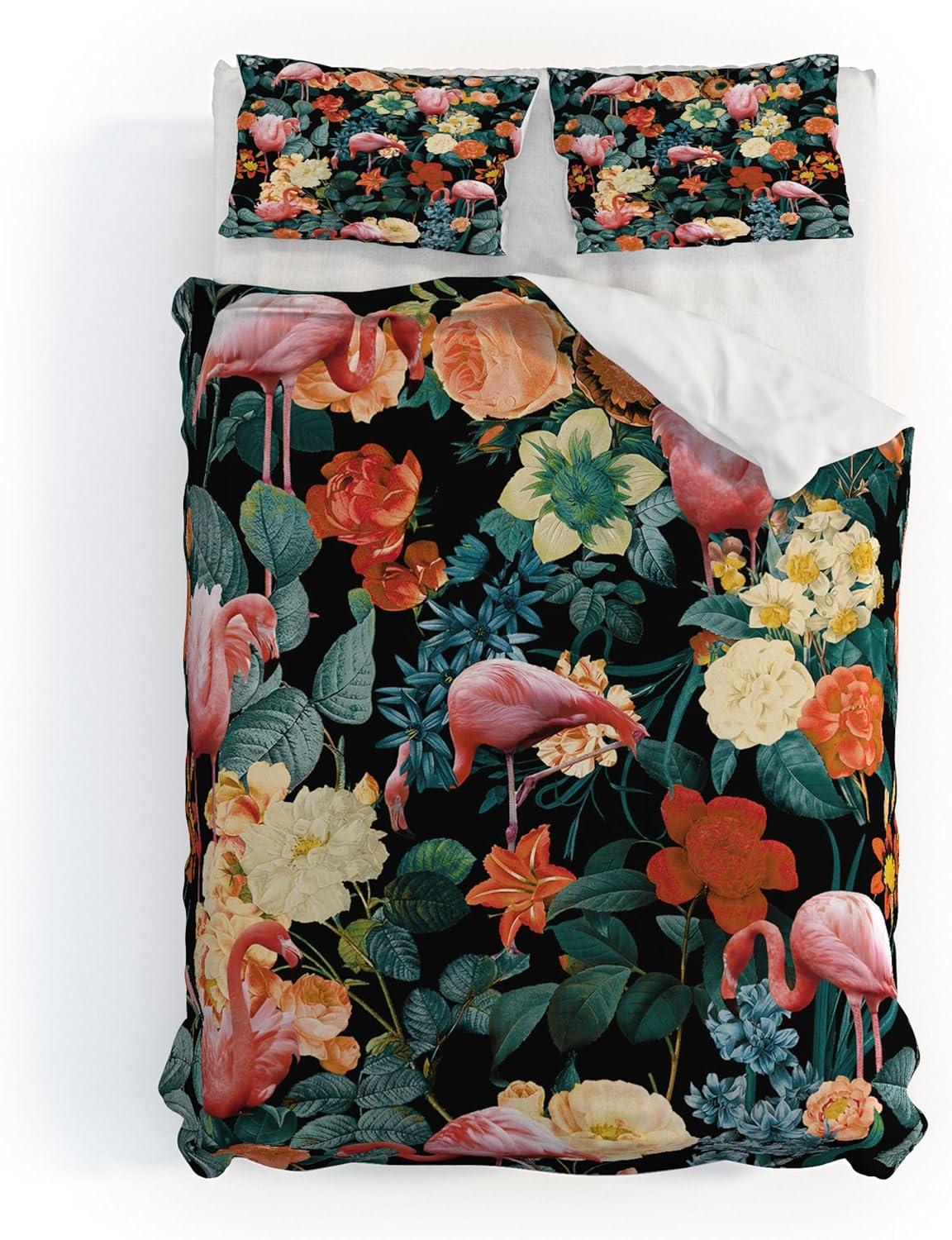 imageSociety6 Burcu Korkmazyurek Summer Botanical Garden VIII King Duvet Cover and 2 Pillow Shams Set MultiKing