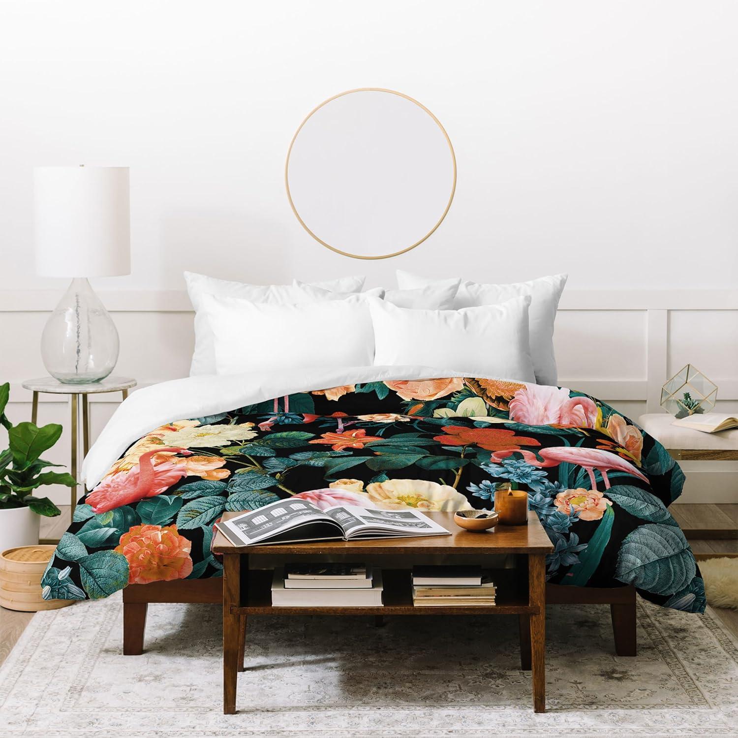 imageSociety6 Burcu Korkmazyurek Summer Botanical Garden VIII King Duvet Cover and 2 Pillow Shams Set MultiKing