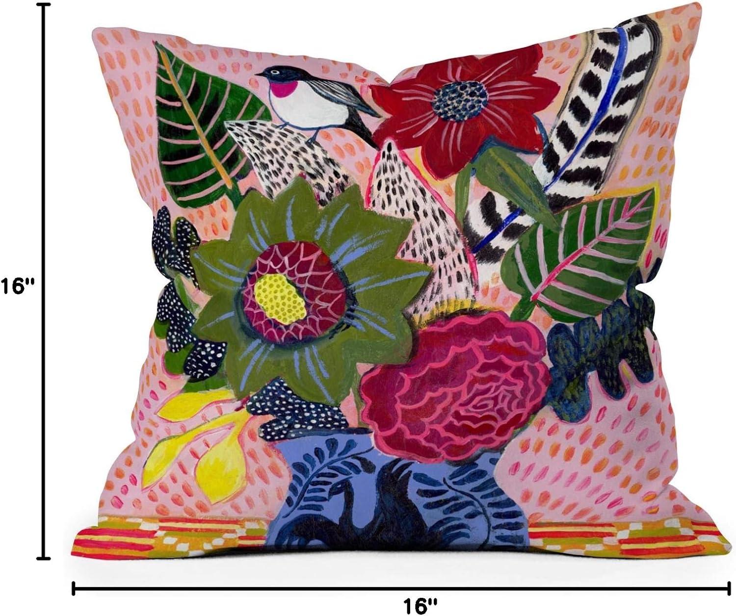 imageSociety6 Indoor Throw Pillows Home Decor by Misha Blaise Design Decorative Accent Pillows for Couch or Bed 16 x 16 Buen DiaCelebrate the Day