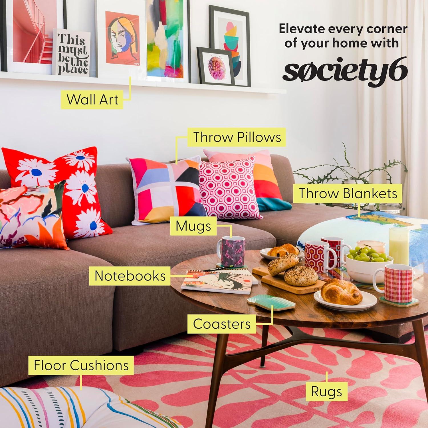 imageSociety6 Indoor Throw Pillows Home Decor by Misha Blaise Design Decorative Accent Pillows for Couch or Bed 16 x 16 Buen DiaPlants Are Life