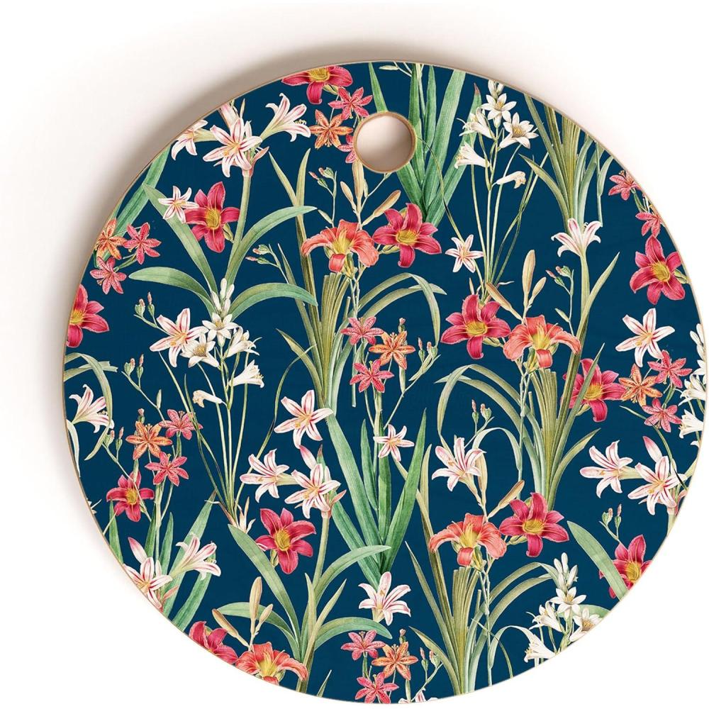 imageSociety6 Bamboo Cutting Board Kitchen Decor by 83 Oranges  Unique Cutting Boards for Kitchen 16 x 105 x 05 White PigeonsBlossom Botanical